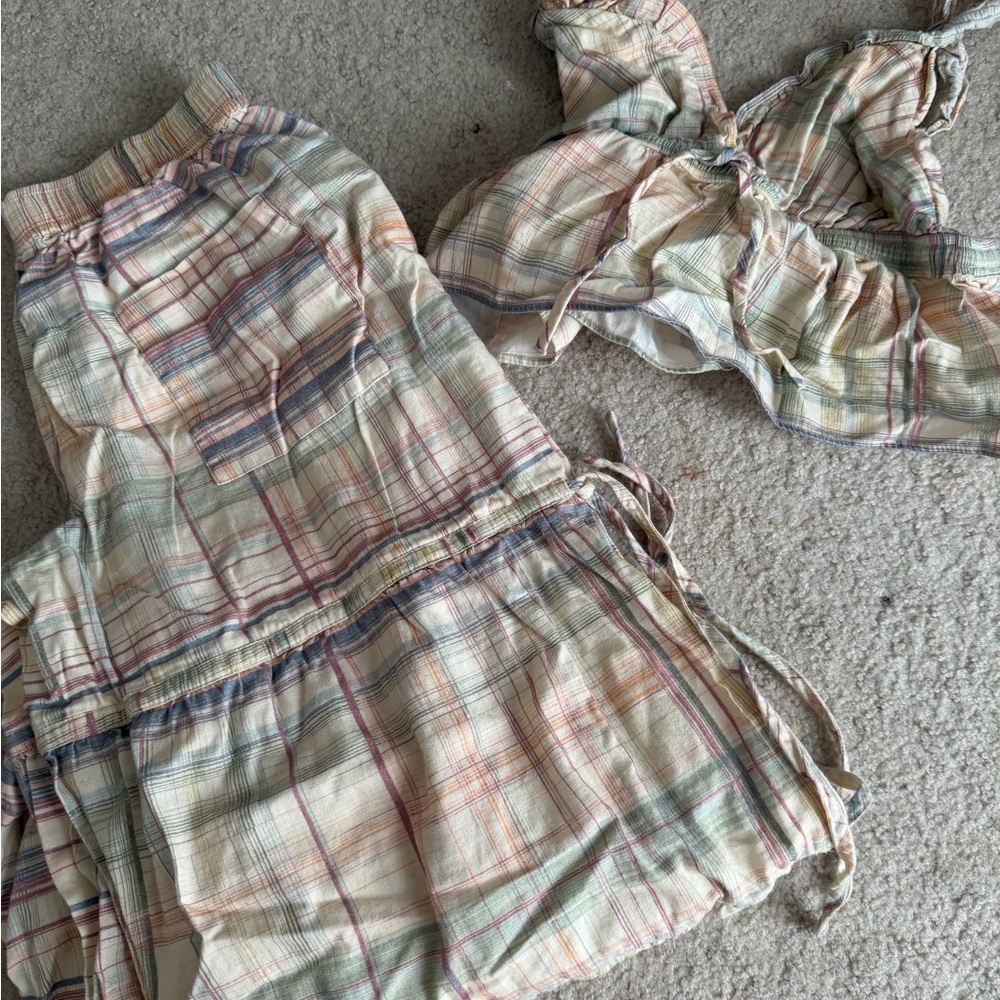Anthropologie Multicolor Plaid Set